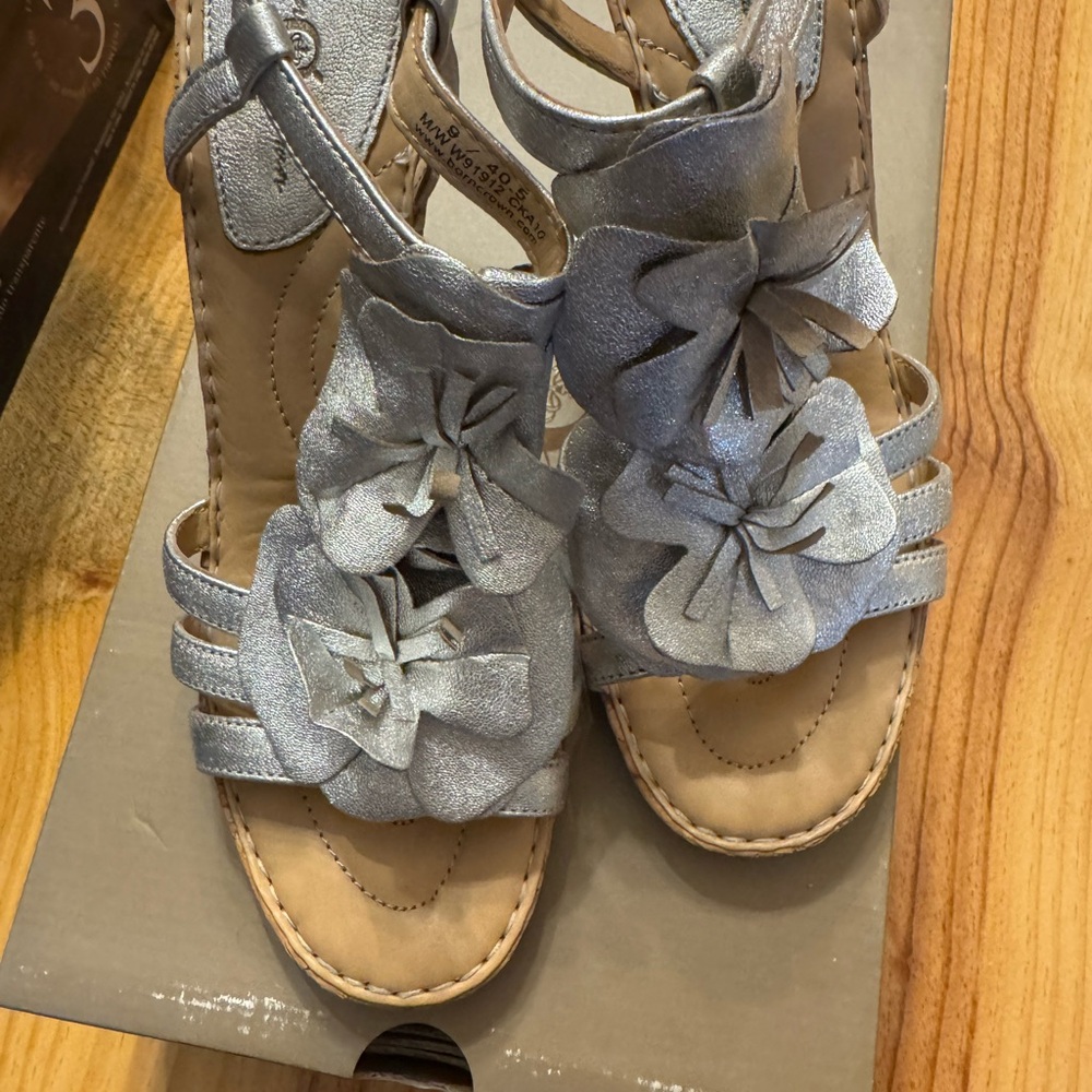 Born brand from Nordstrom Silver Metallic Sandal heels